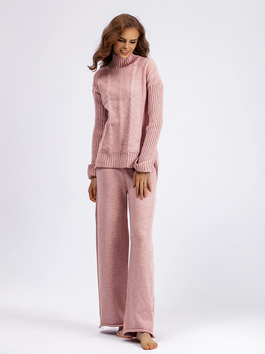 HS0474 autumn and wither knitted 2 PCS SET Mid neck sweater