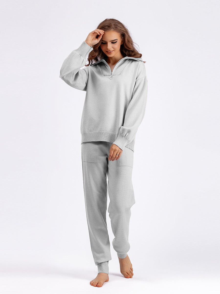 HS0478 autumn and winter 2 PCS set women loose fashionable and casual knitted