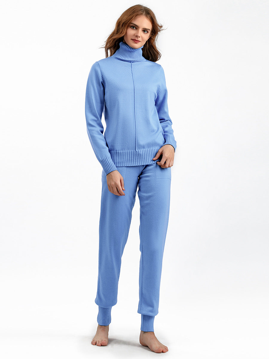 HS0475 Knitted 2 PCS SET warm fabric lapel sweater