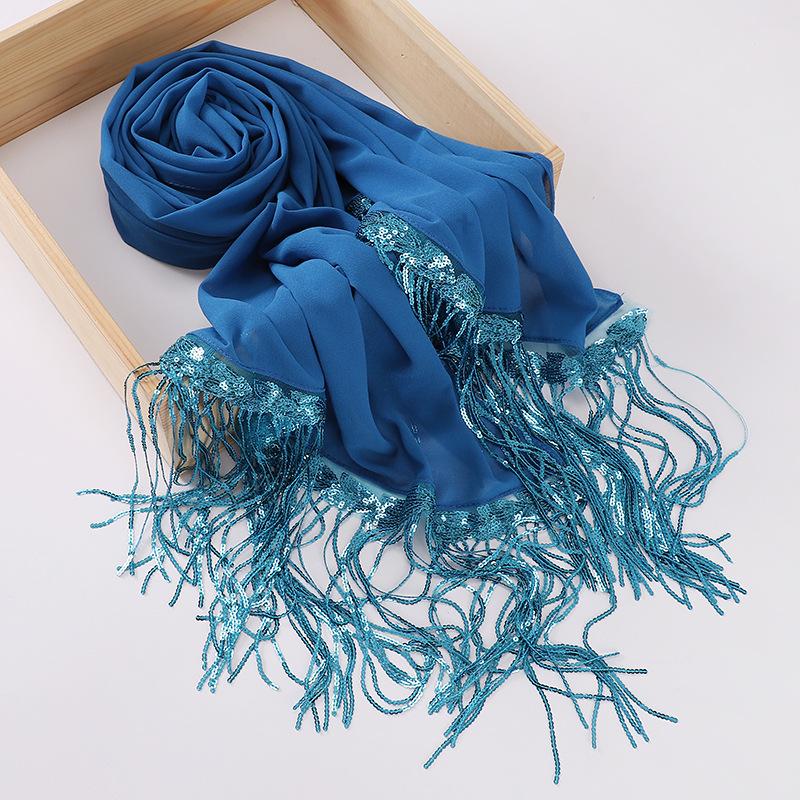 HASASERIES HS1139 Pearl Chiffon Scarf