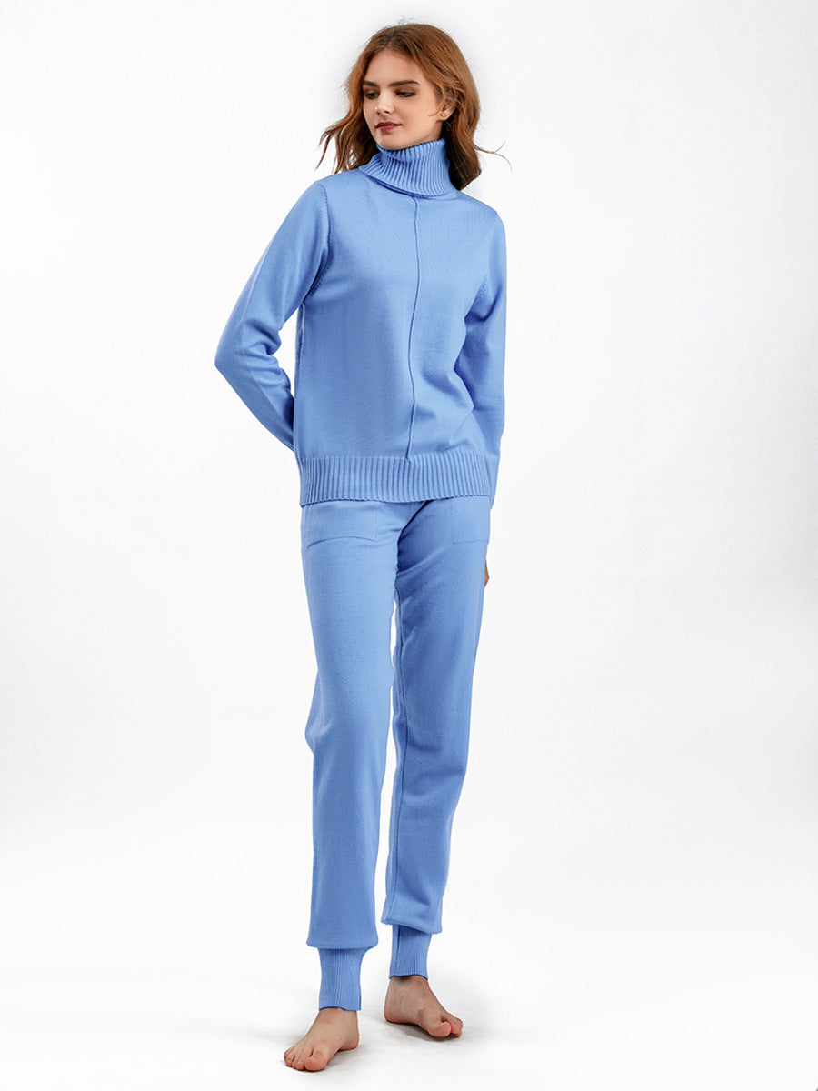 HS0475 Knitted 2 PCS SET warm fabric lapel sweater