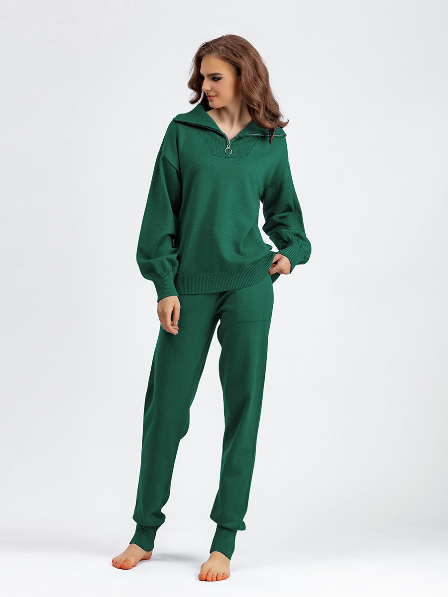 HS0478 autumn and winter 2 PCS set women loose fashionable and casual knitted