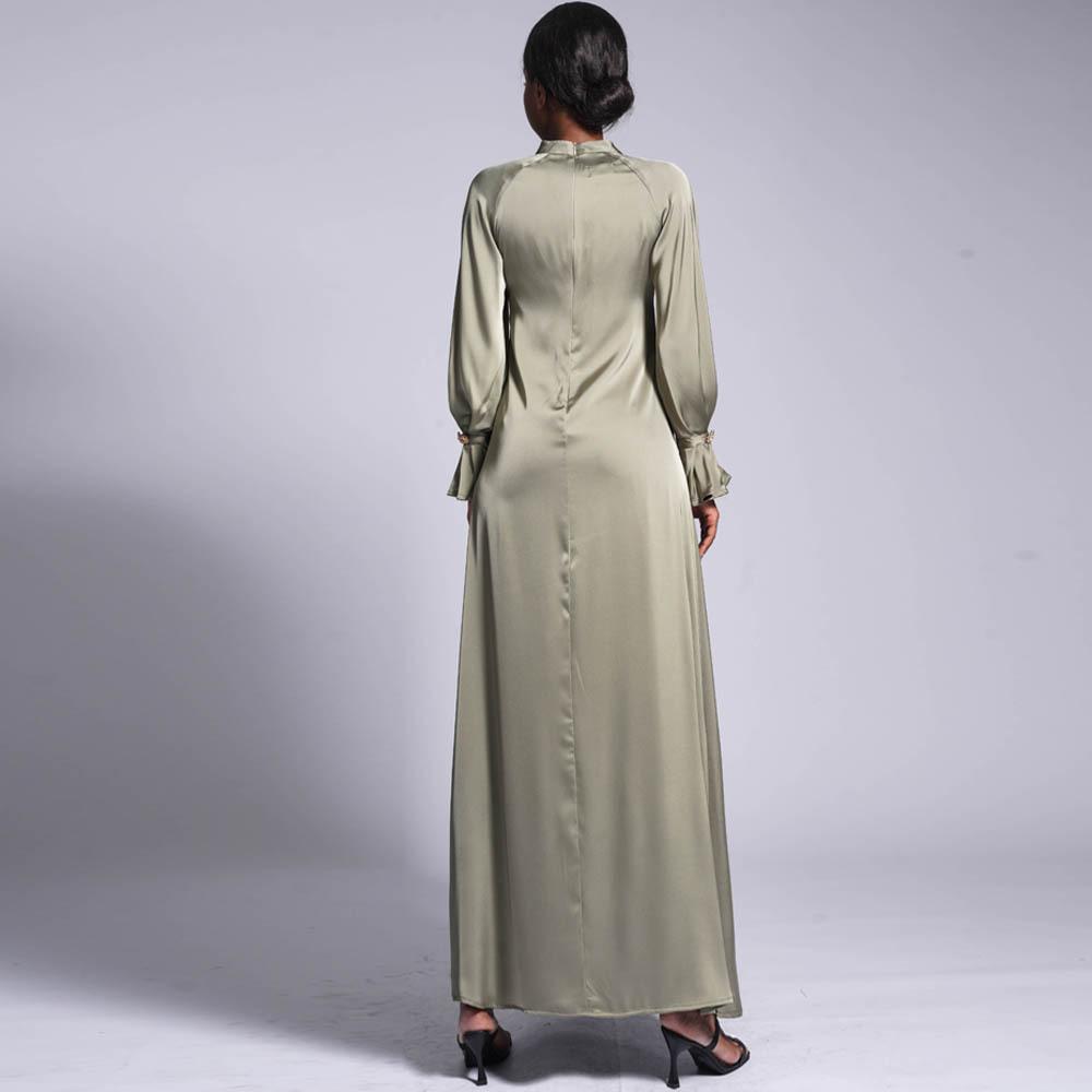 Robe longue ample unie à boucle diamant HASASERIES HS0436