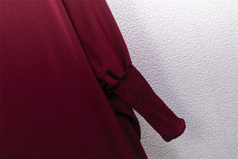 HS10067 Jilbab de prière musulman de couleur unie Mukena avec tissu doux et poignets élastiqués et hijab instantané attachable