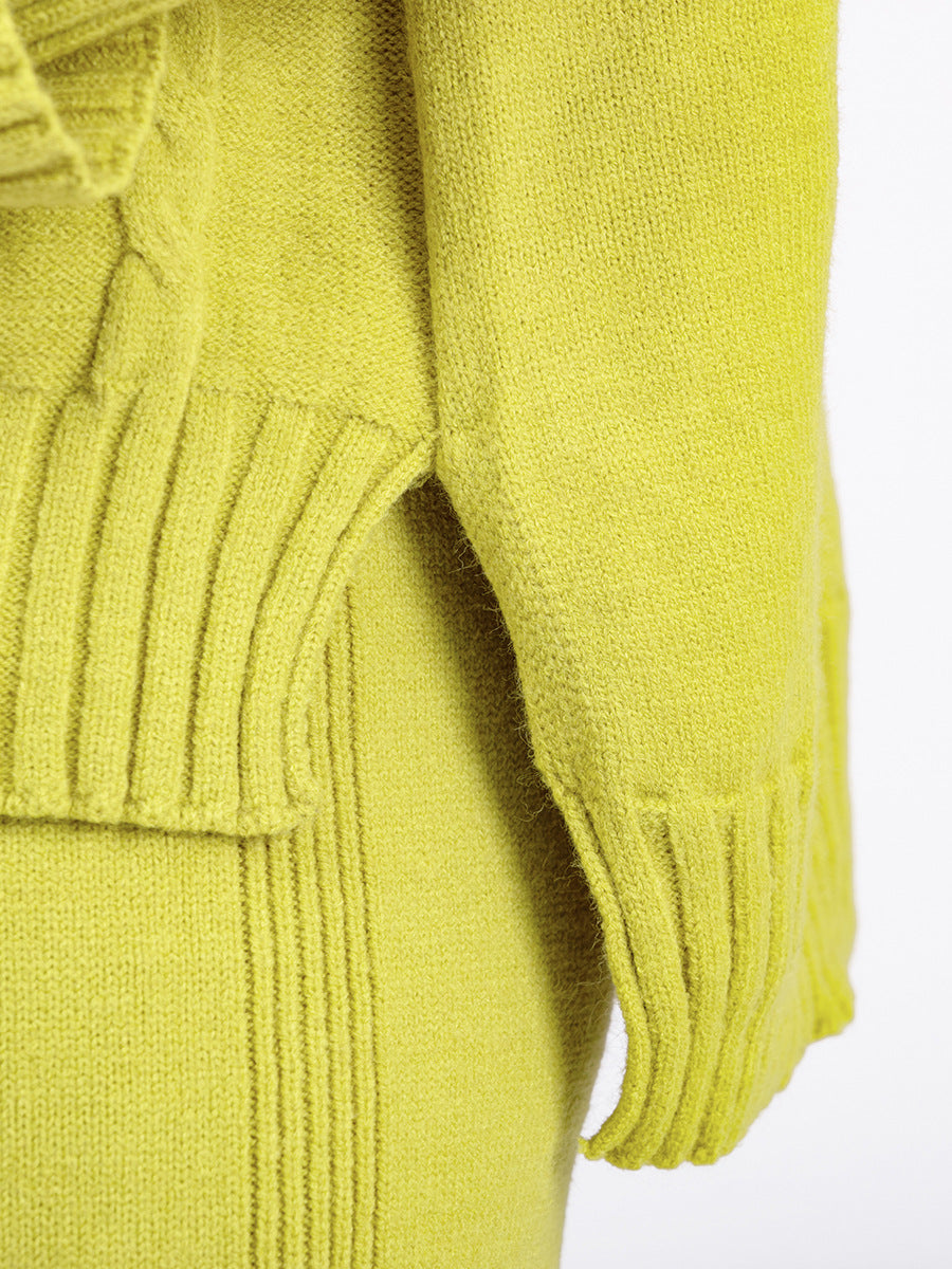 HS0474 autumn and wither knitted 2 PCS SET Mid neck sweater