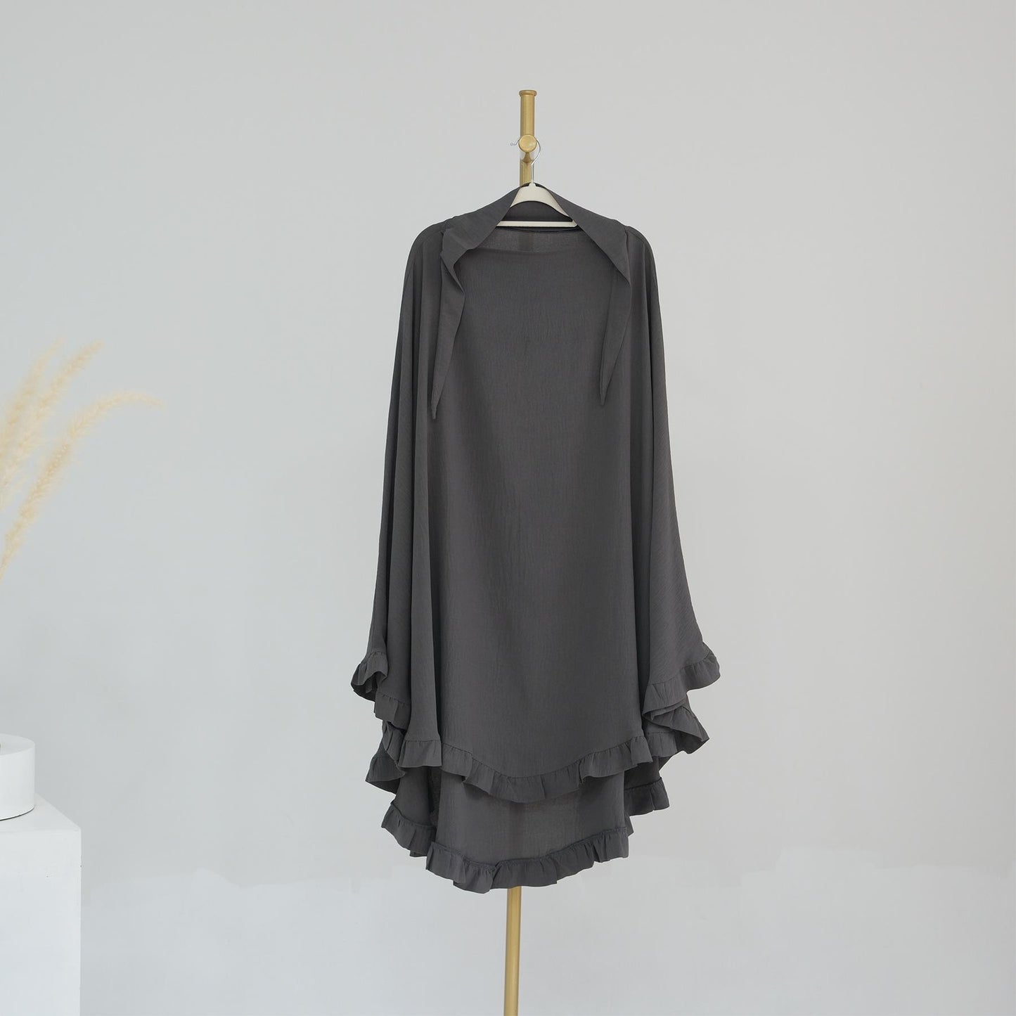 HS0993 solid color crepe khimar