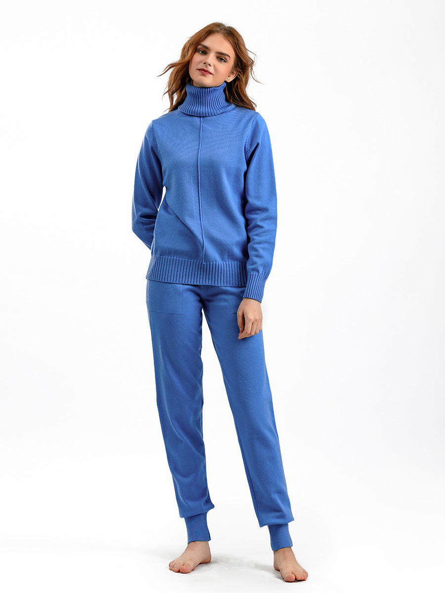 HS0475 Knitted 2 PCS SET warm fabric lapel sweater