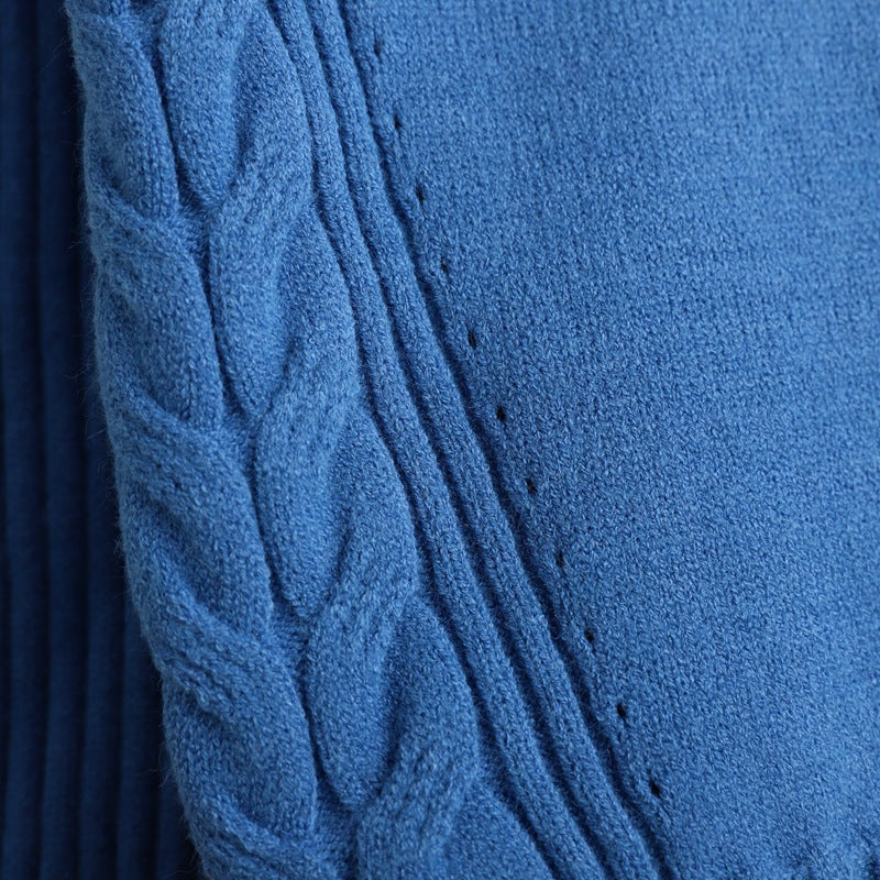 HS0472 Nouvel ensemble tricoté d'hiver 2 pièces col roulé mi-long couleur unie
