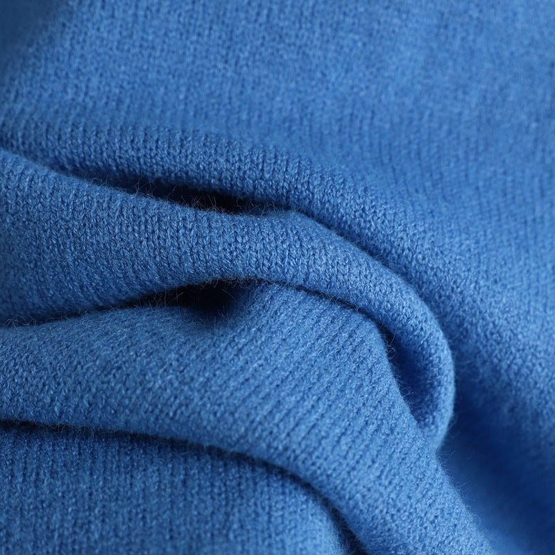 HS0472 Nouvel ensemble tricoté d'hiver 2 pièces col roulé mi-long couleur unie