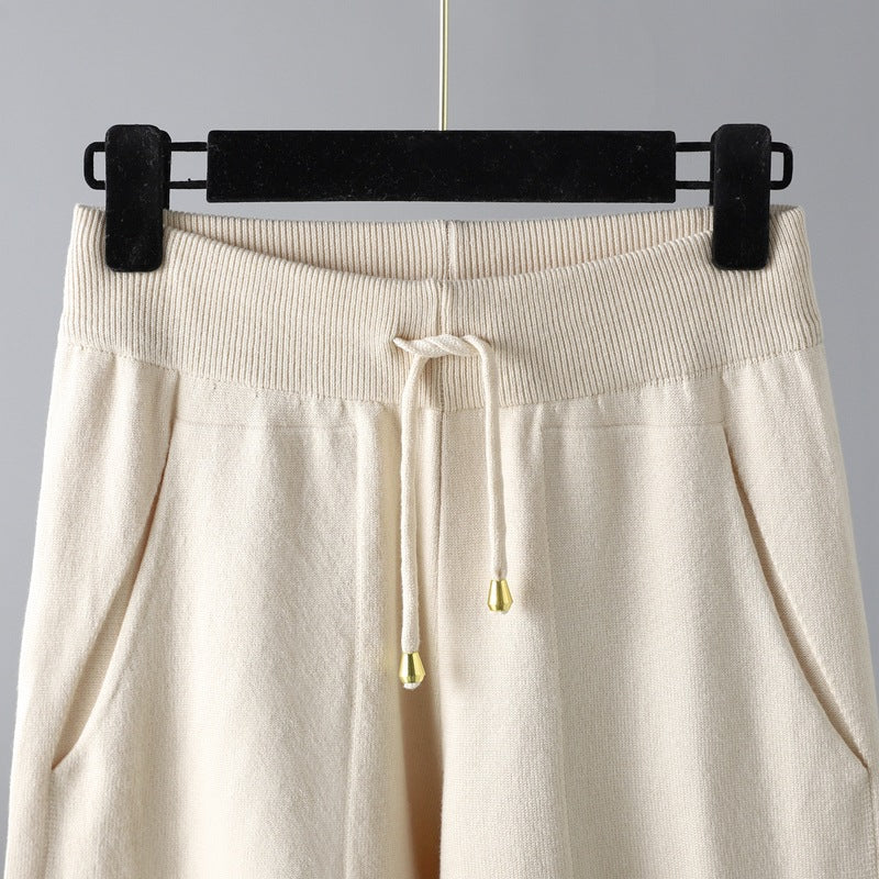 HS0476 autum and winter knitted 2 PCS SET V-neck with pockets