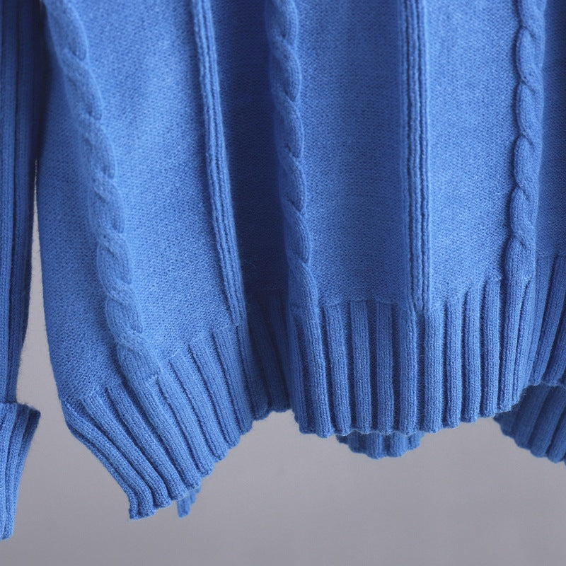 HS0474 autumn and wither knitted 2 PCS SET Mid neck sweater
