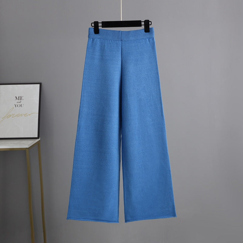 HS0472 Nouvel ensemble tricoté d'hiver 2 pièces col roulé mi-long couleur unie