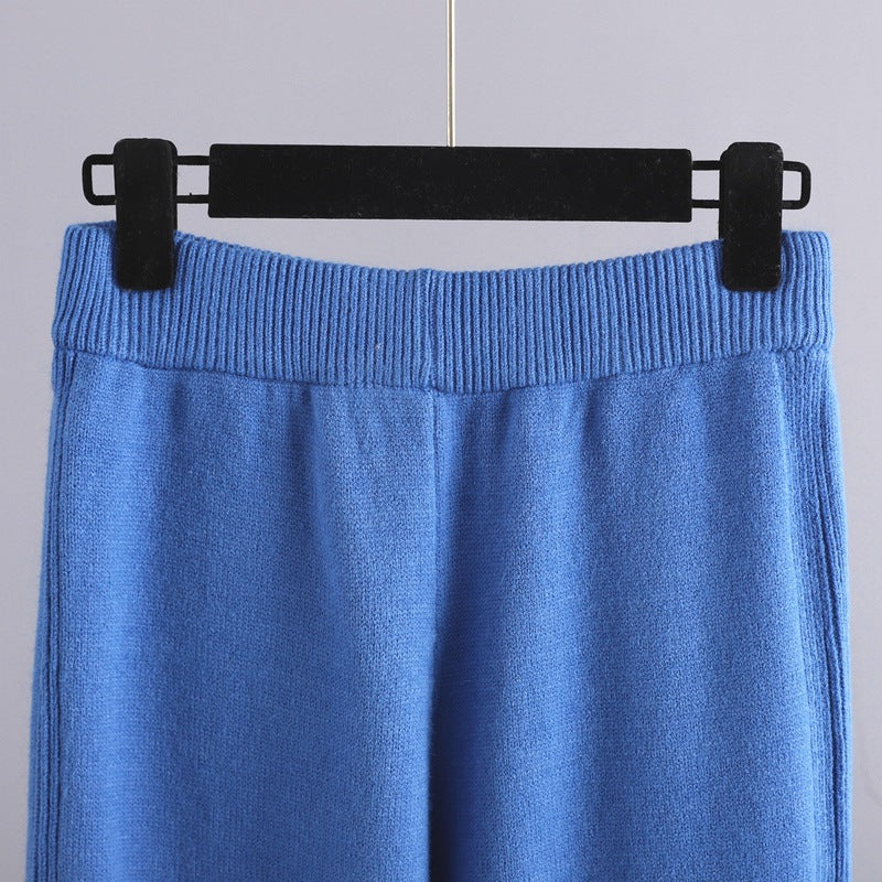 HS0474 autumn and wither knitted 2 PCS SET Mid neck sweater