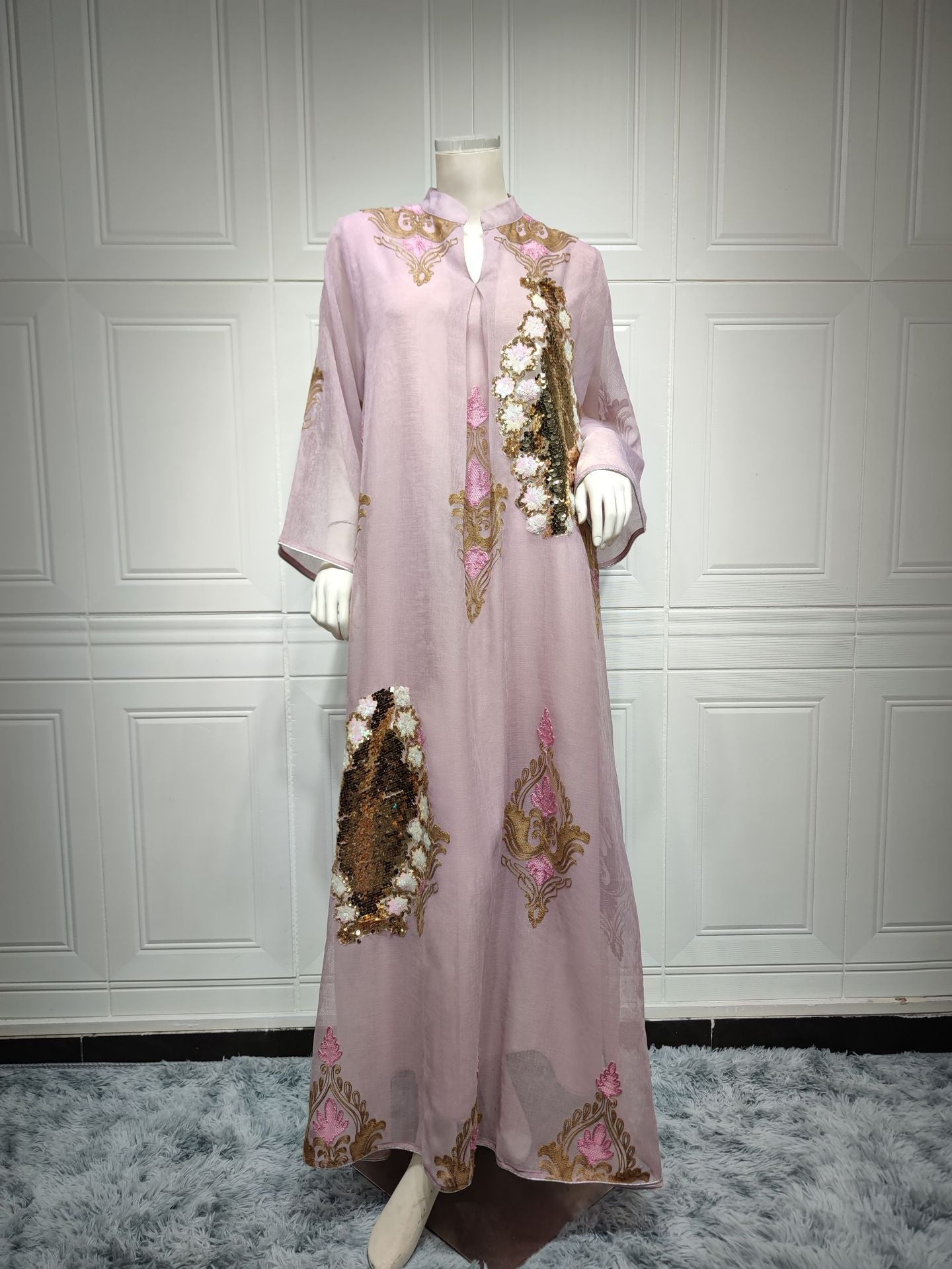فستان سهرة إسلامي نسائي HS0443 2021 مطرز بالترتر