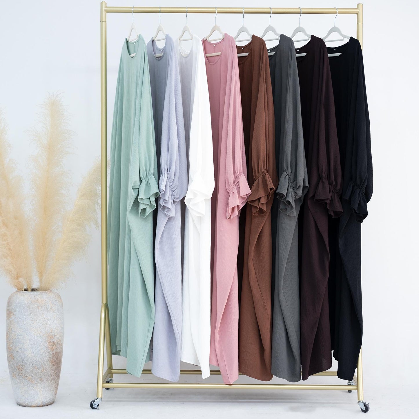 HASASERIES HS1043 2pcs Set Abaya with One Layer Khimar