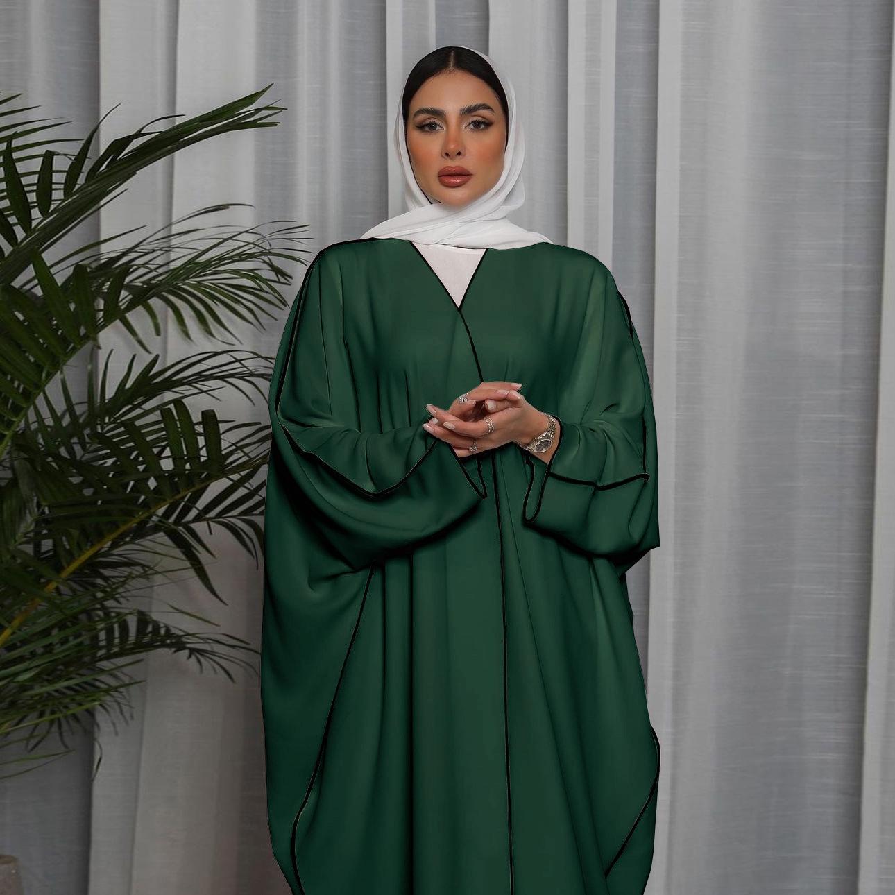 HASASERIES HS0677 White Panelled Abaya Robe