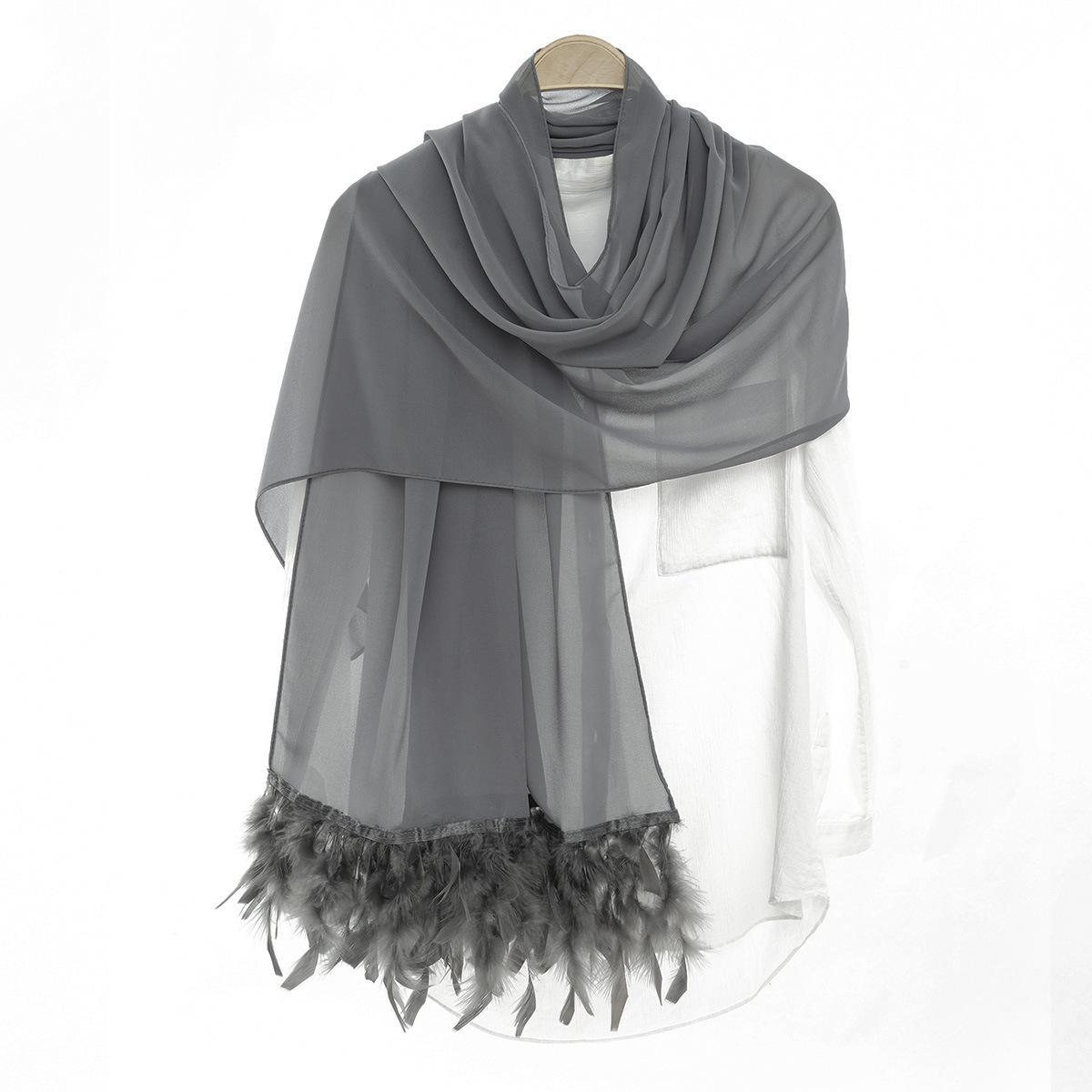 HASASERIES HS1146 Pure Color Chiffon Breathable Headscarf