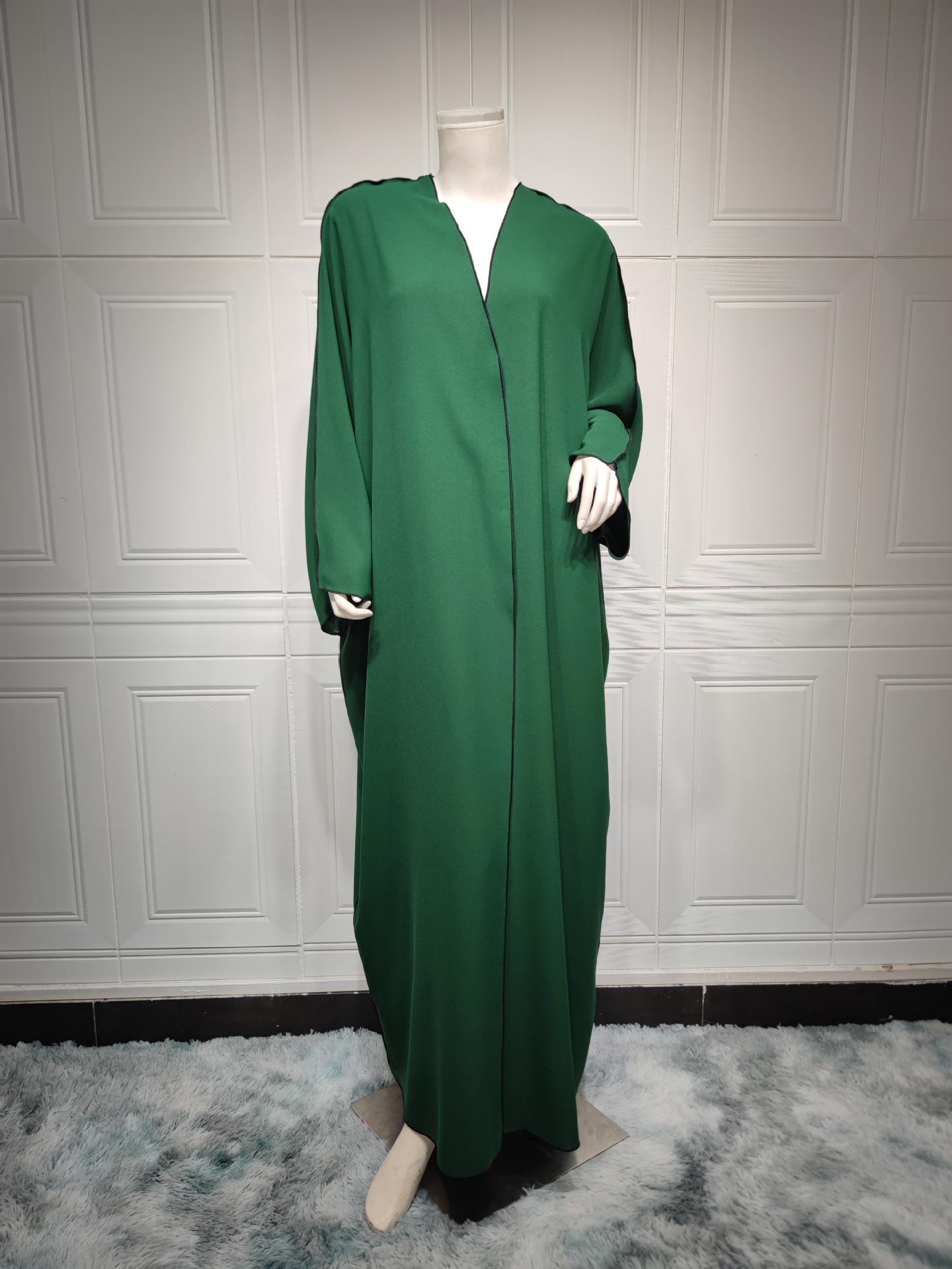 HASASERIES HS0677 White Panelled Abaya Robe