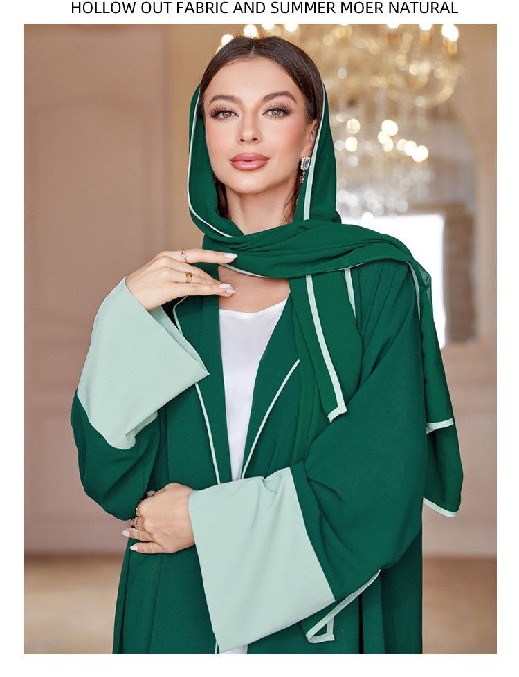 HASASERIES HS1037 Ensemble 2 pièces Cardigan avec Hijab