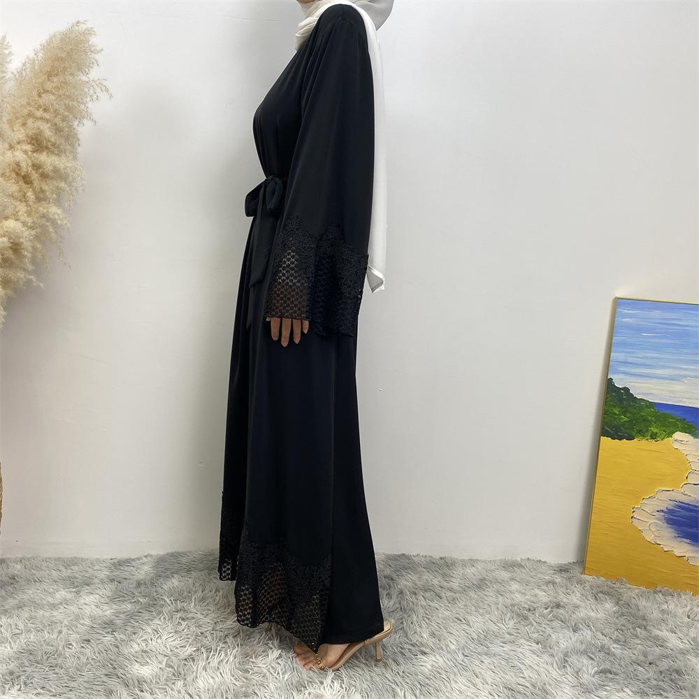 Robe longue en dentelle à la mode musulmane HASASERIES HS1084