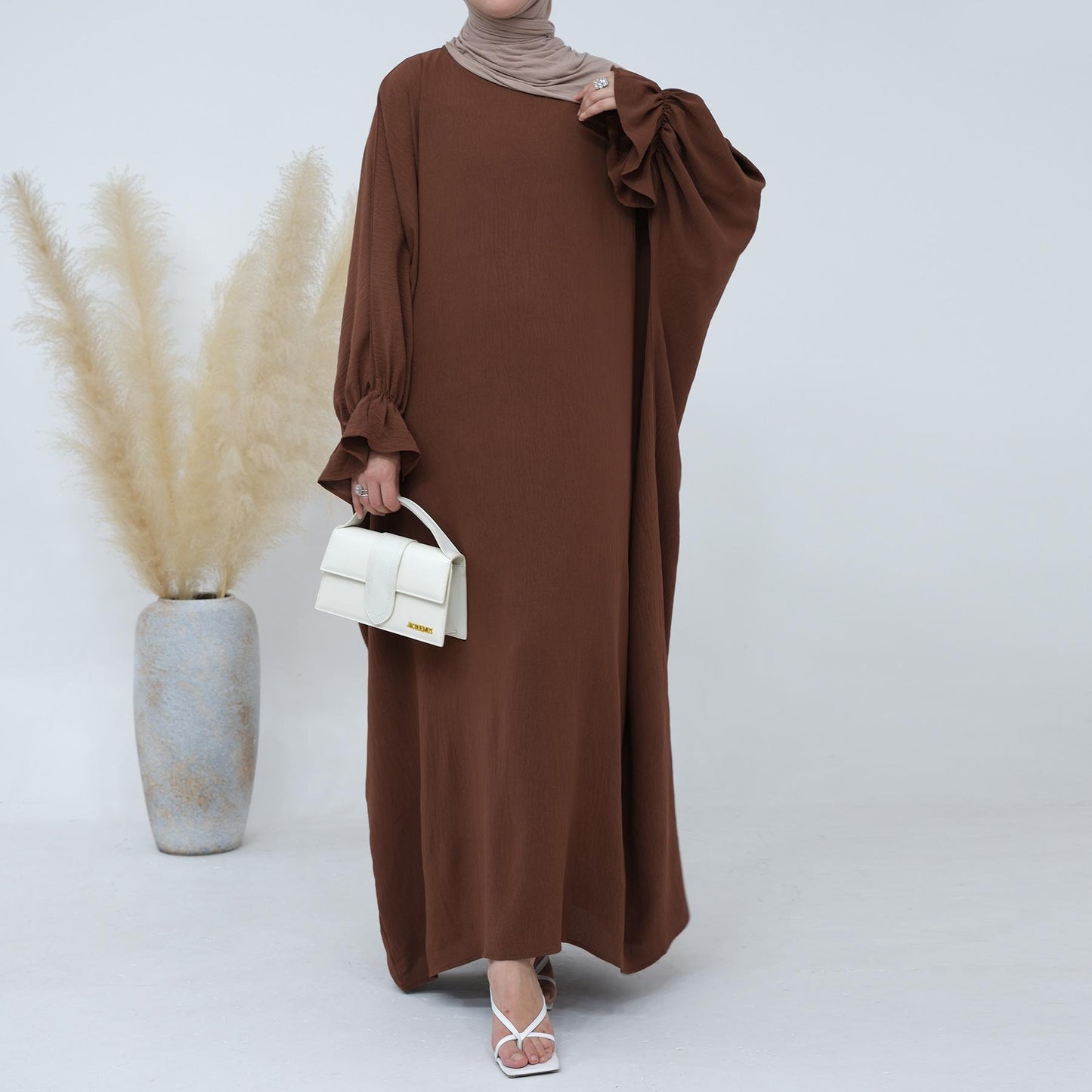 HASASERIES HS0996 1pcs Solid Color Abaya Dress