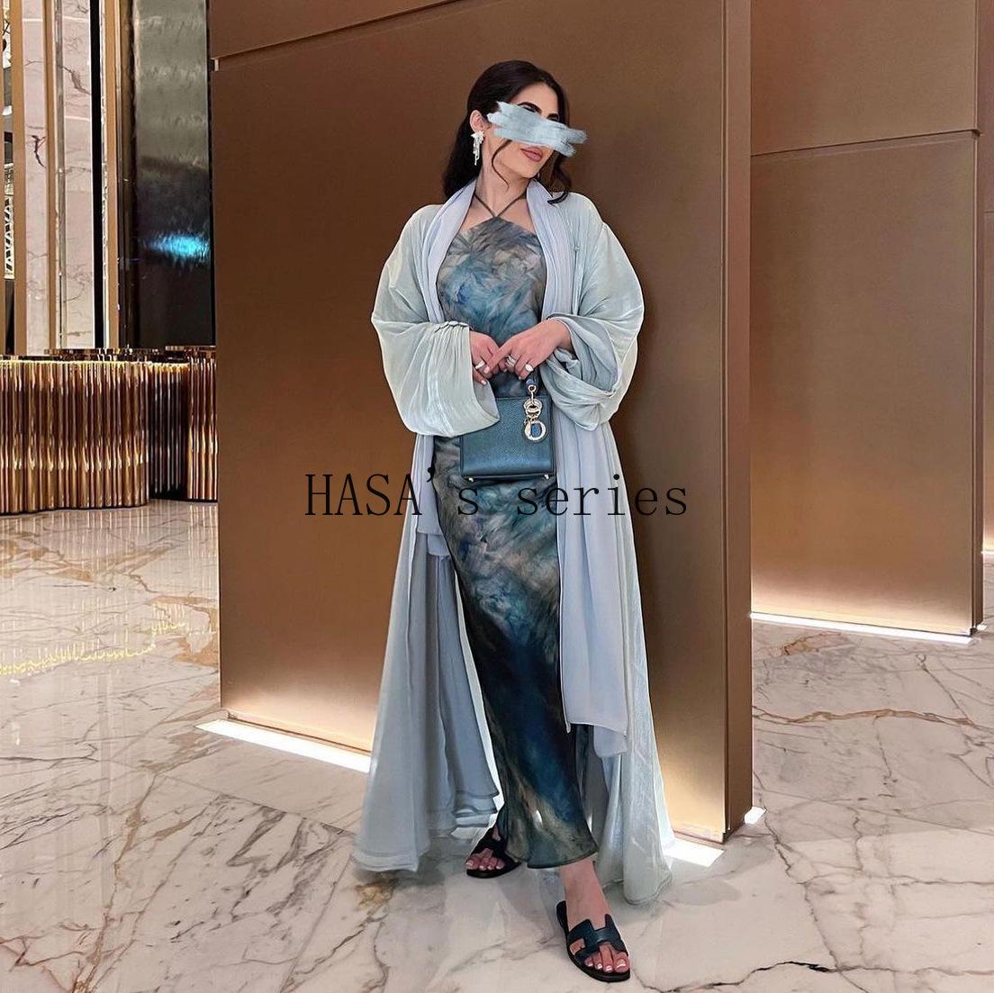 HASA's Series HS1234 Flowing Grace Islamic Kaftan Gown
