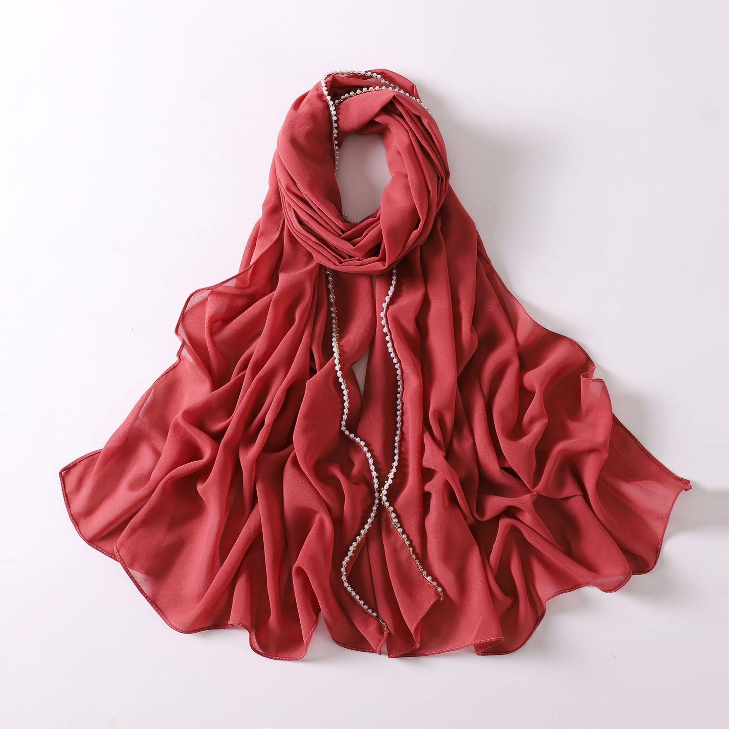 HASASERIES HS1116 Pearl Chiffon Headband Hijab
