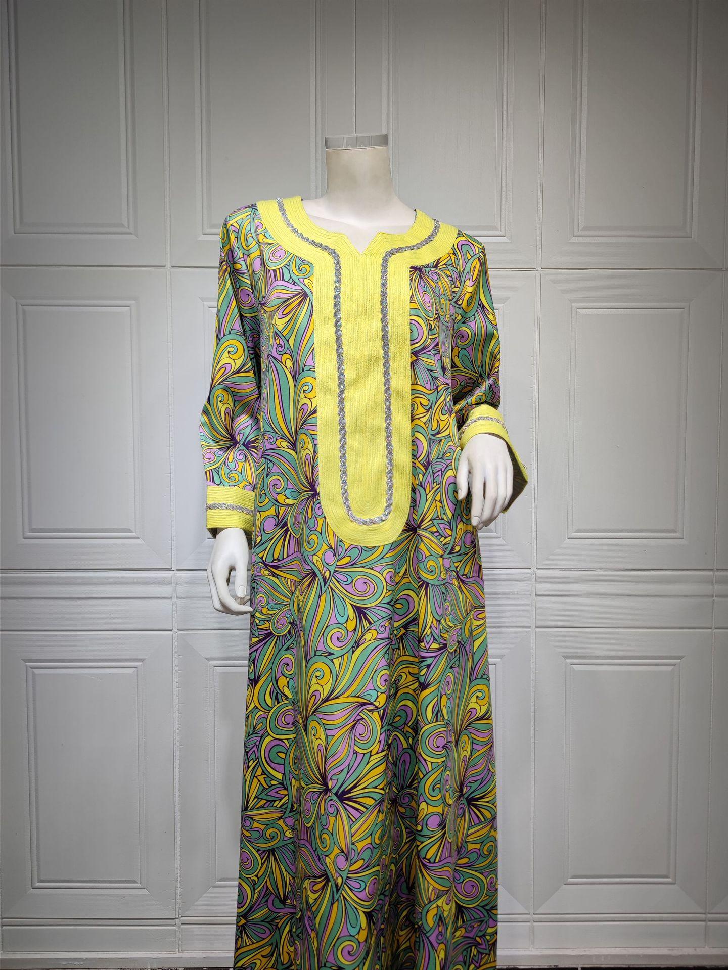 Robe musulmane brodée à diamants chauds HASASERIES HS1074