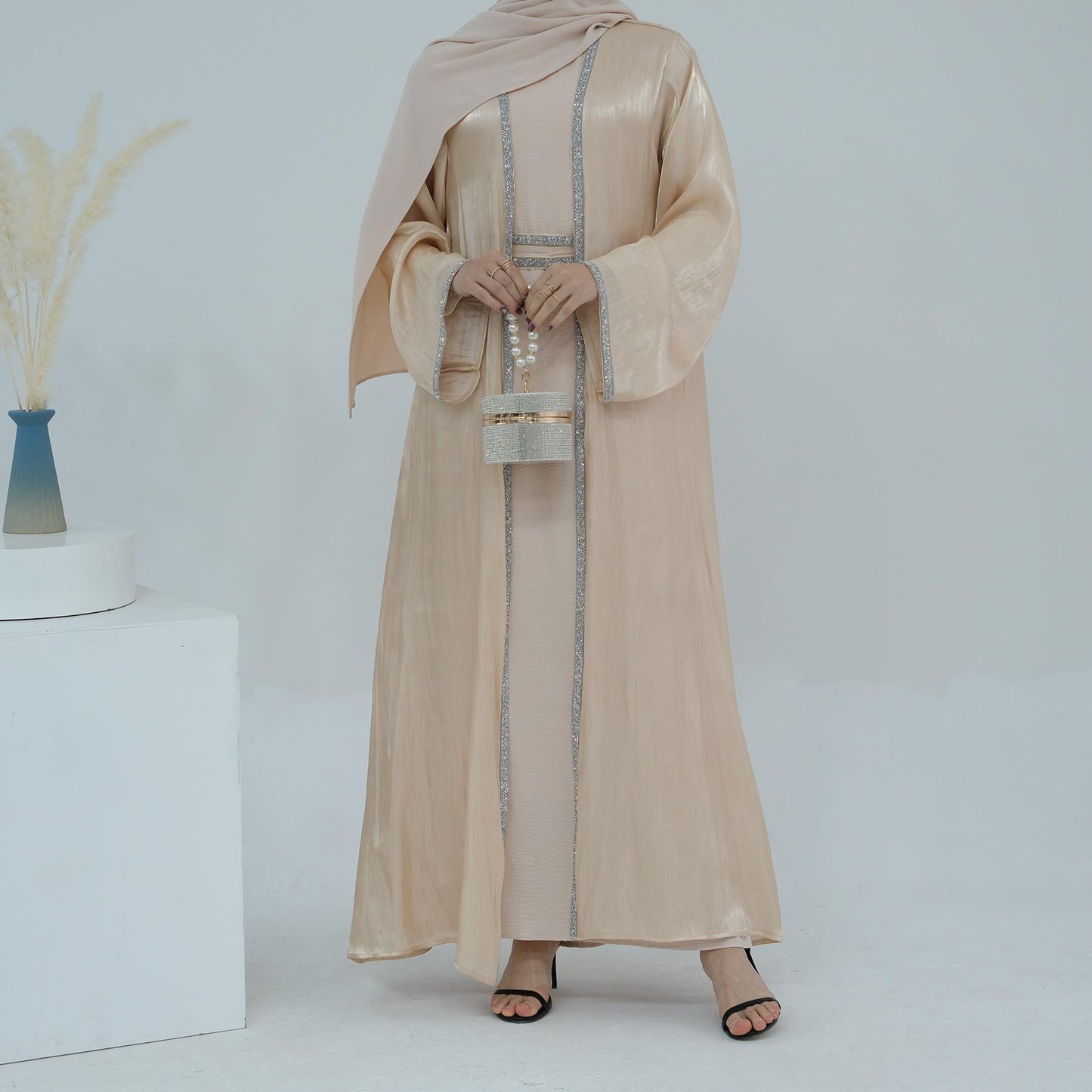 HASASERIES HS1184 Ensemble 2 pièces cardigan + robe intérieure