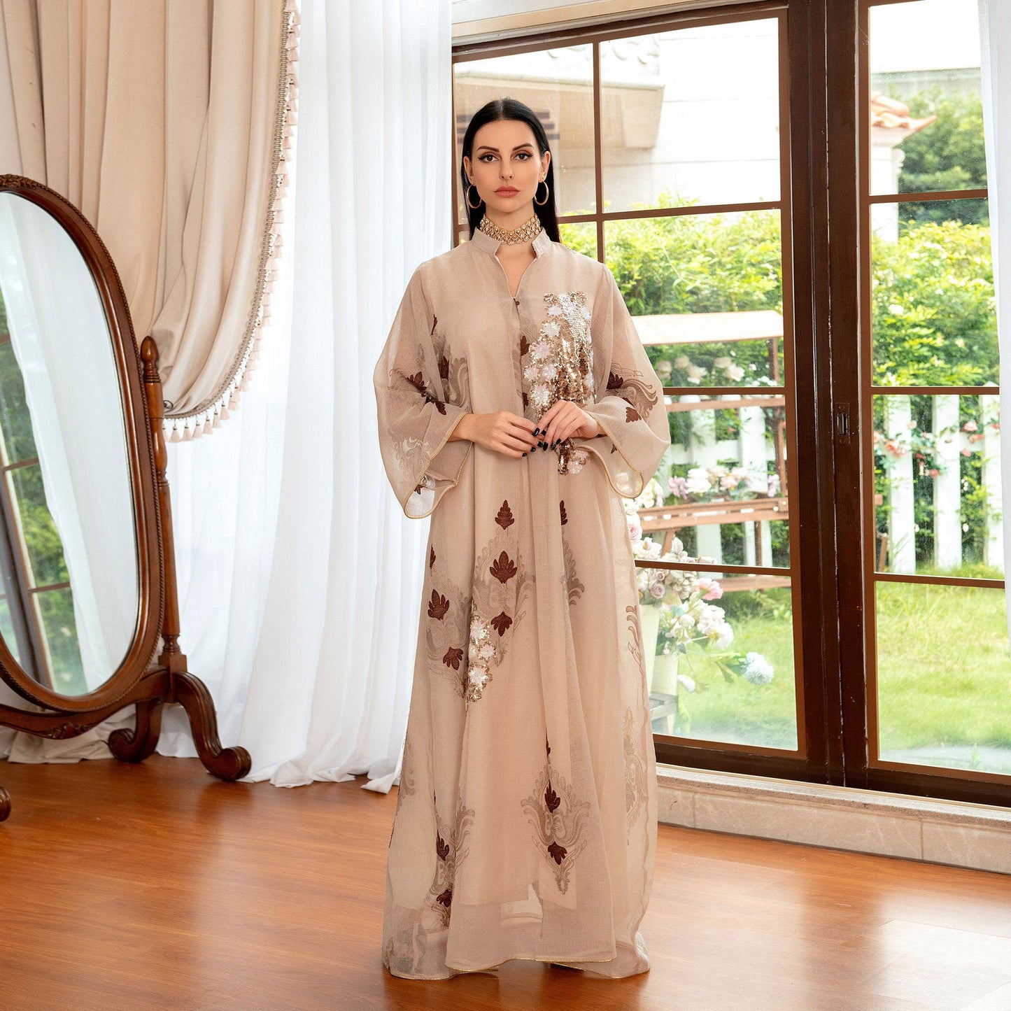 HASASERIES HS0443 Muslim Embroidered Dress