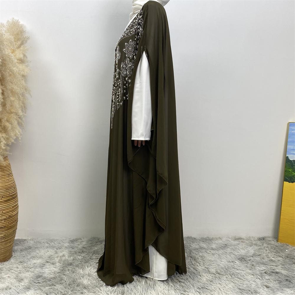 Robe cardigan musulmane à strass HASASERIES HS1085