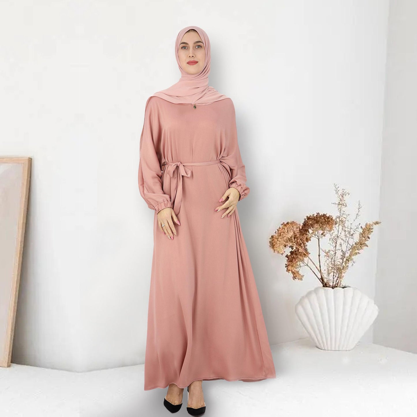 HASASERIES HS0712 Solid Large Multi Color Robe Dress