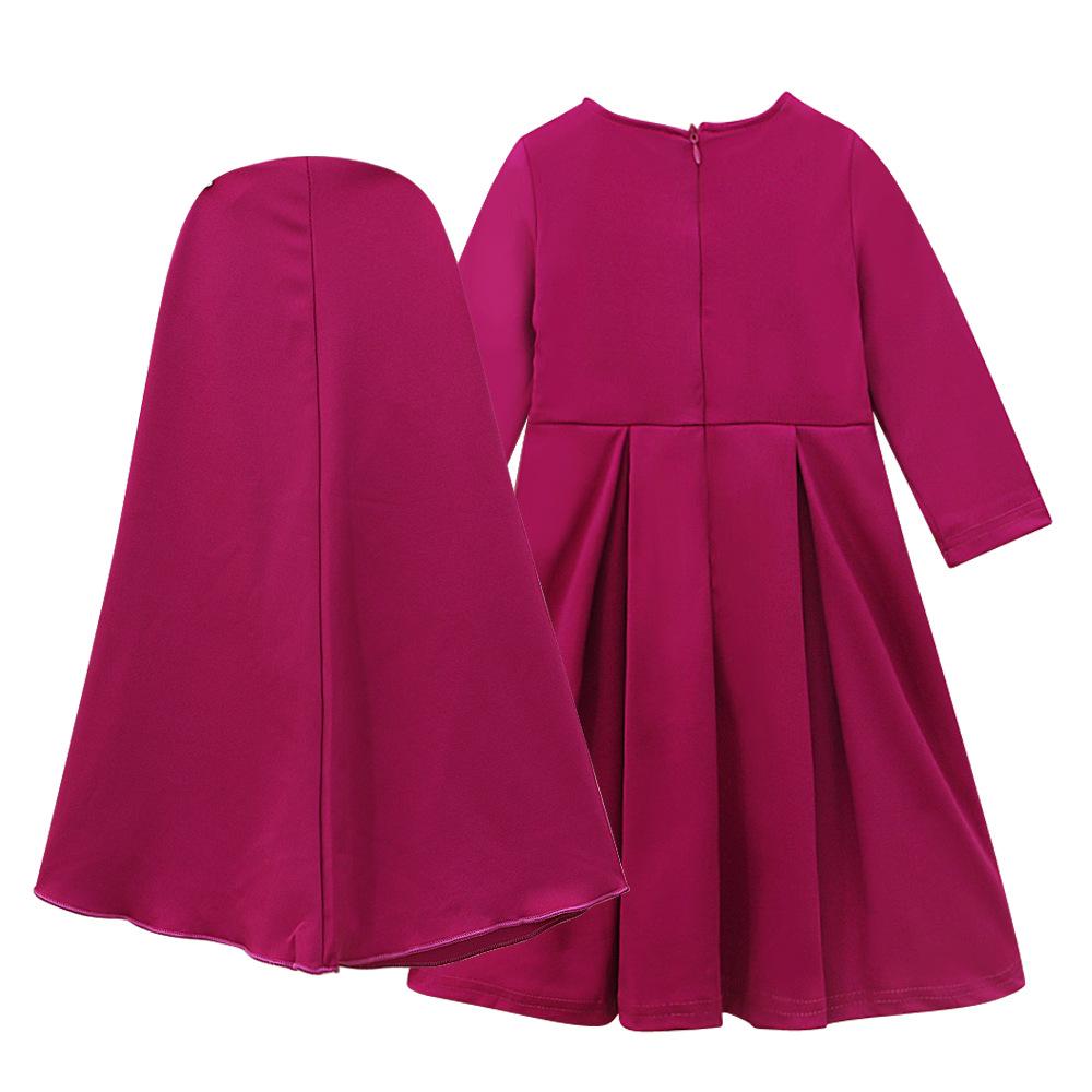 HASASERIES HS1198 Ensemble 2 pièces, Abaya pour enfant avec une couche de Khimar.