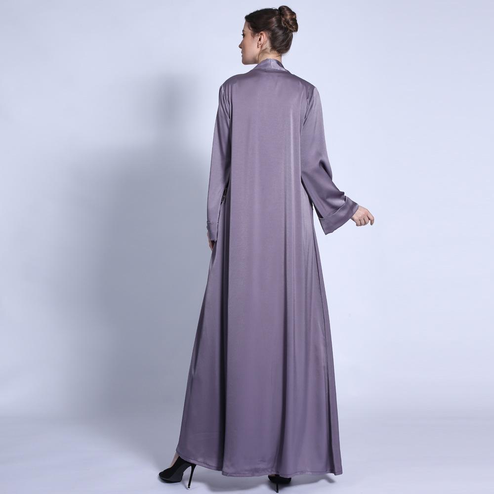 HASASERIES HS0432 Solid Color Wide Cuff Cardigan Lace-up Dress