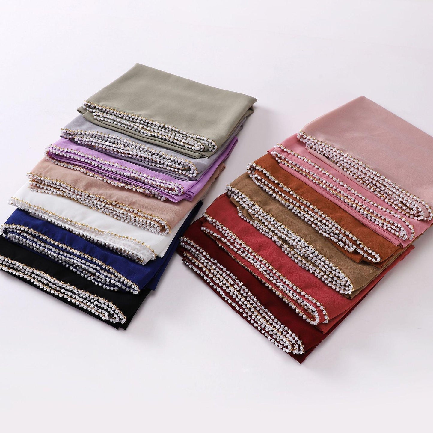 HASASERIES HS1116 Pearl Chiffon Headband Hijab