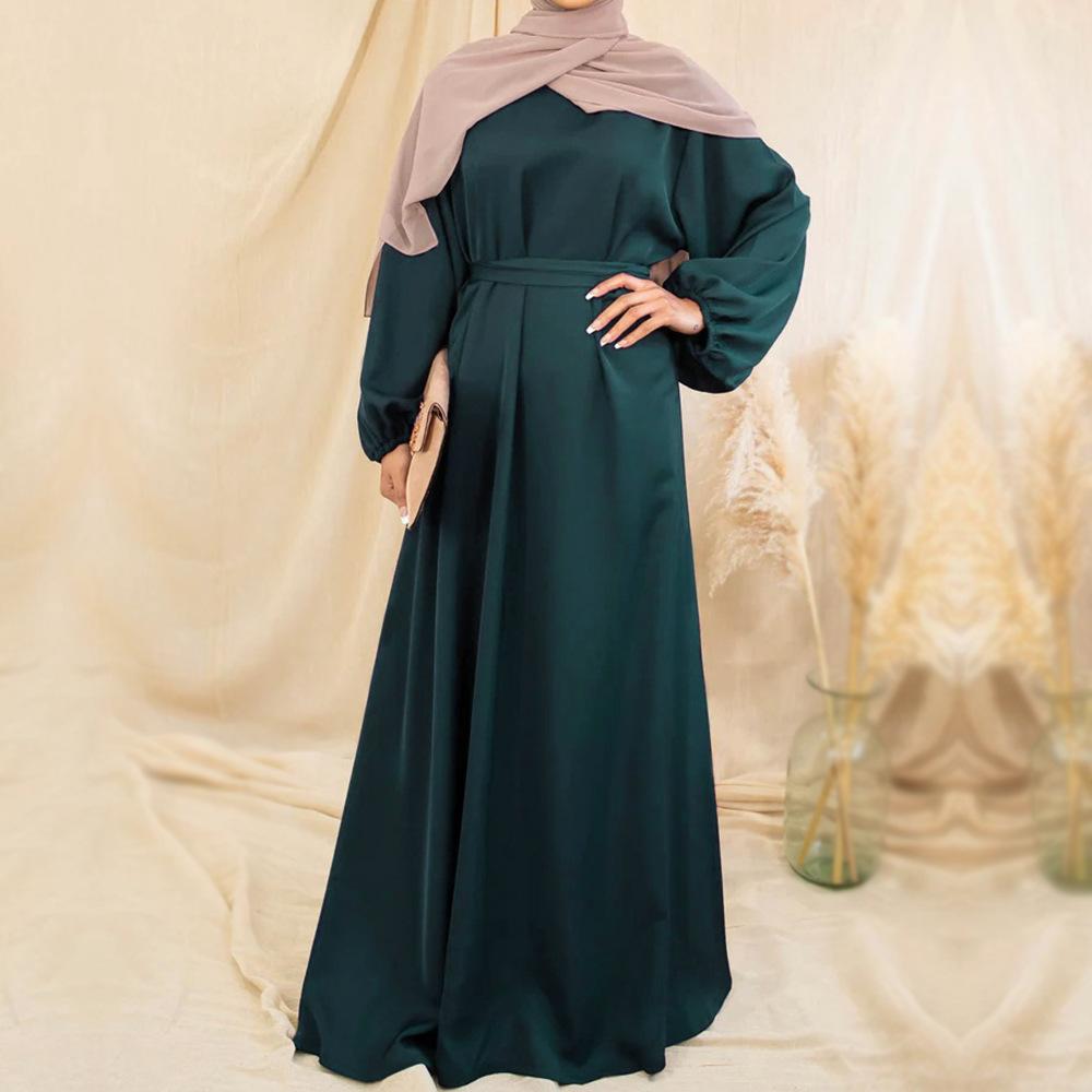HASASERIES HS0708 Solid Color Robe Dress