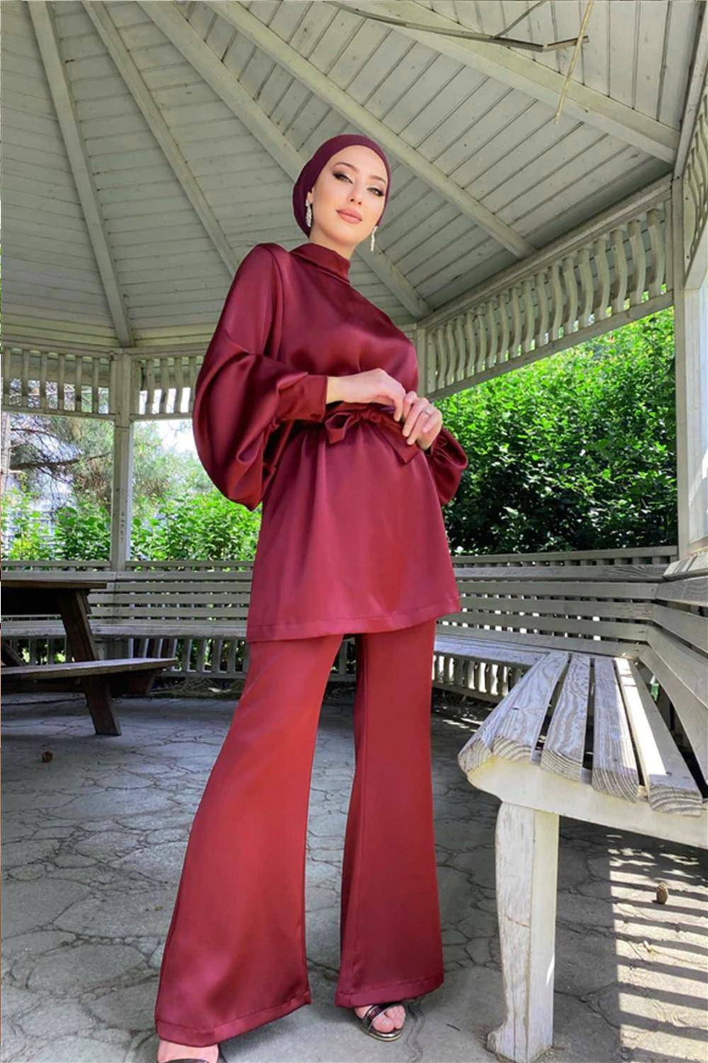 HASASERIES HS0702 Solid Color Dress Set
