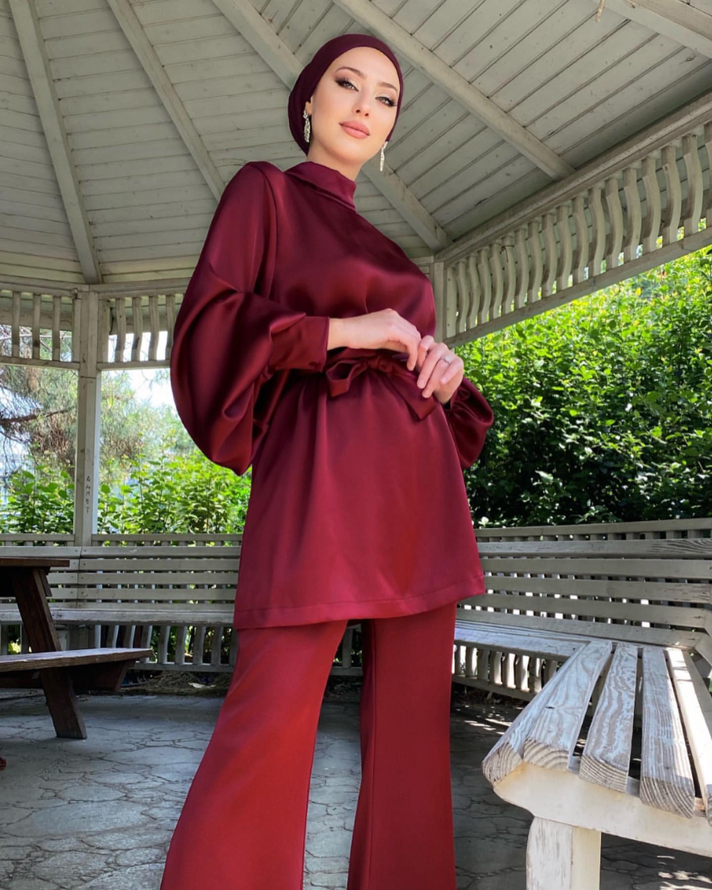 HASASERIES HS0702 Solid Color Dress Set