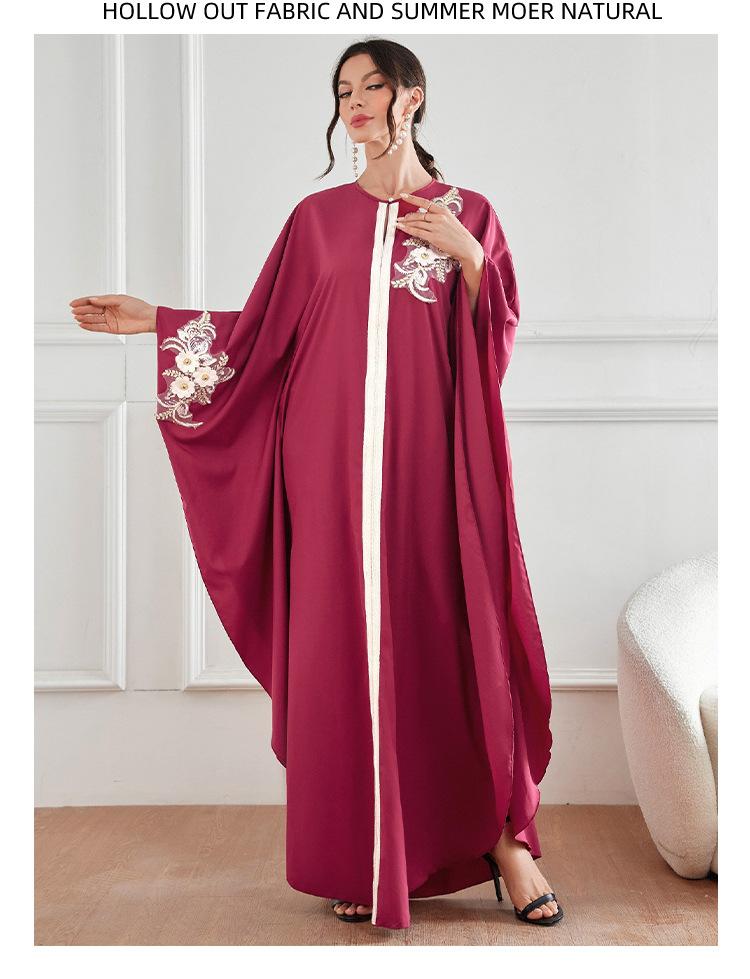 HASASERIES HS1087 New Style Elegant Decal Dress Robe