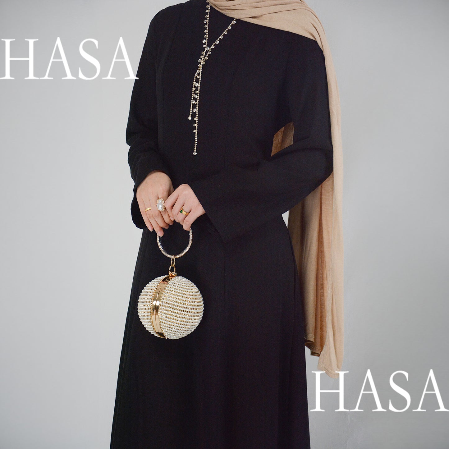 تنورة طويلة أنيقة من HASA HS5866 برباط خصر وتصميم واسع متأرجح