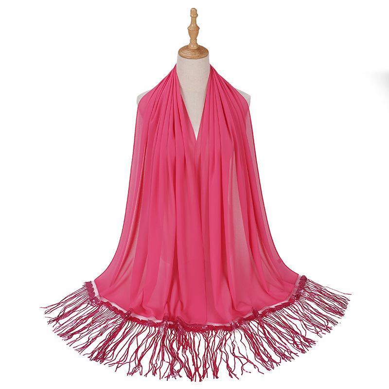 HASASERIES HS1139 Pearl Chiffon Scarf