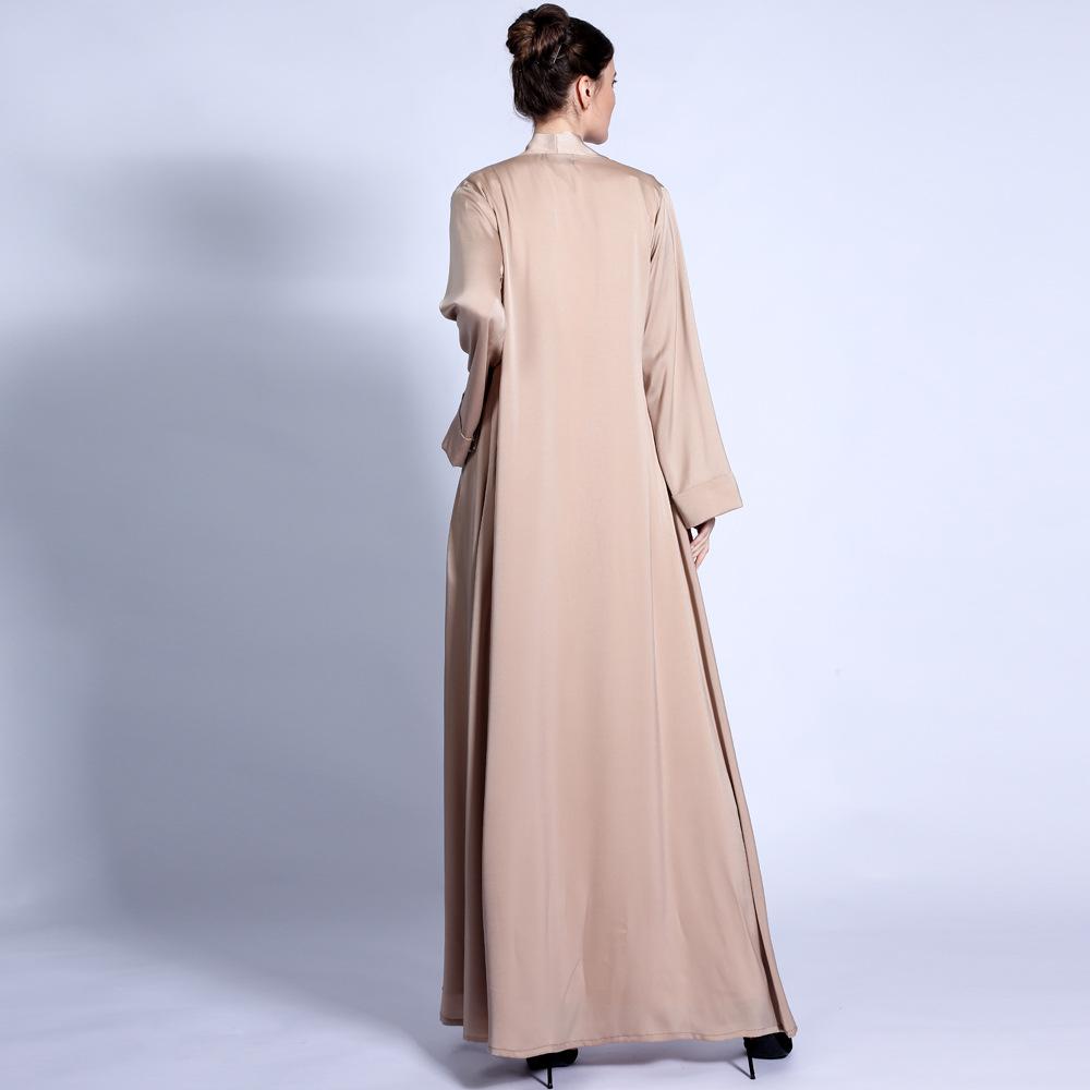 HASASERIES HS0432 Solid Color Wide Cuff Cardigan Lace-up Dress