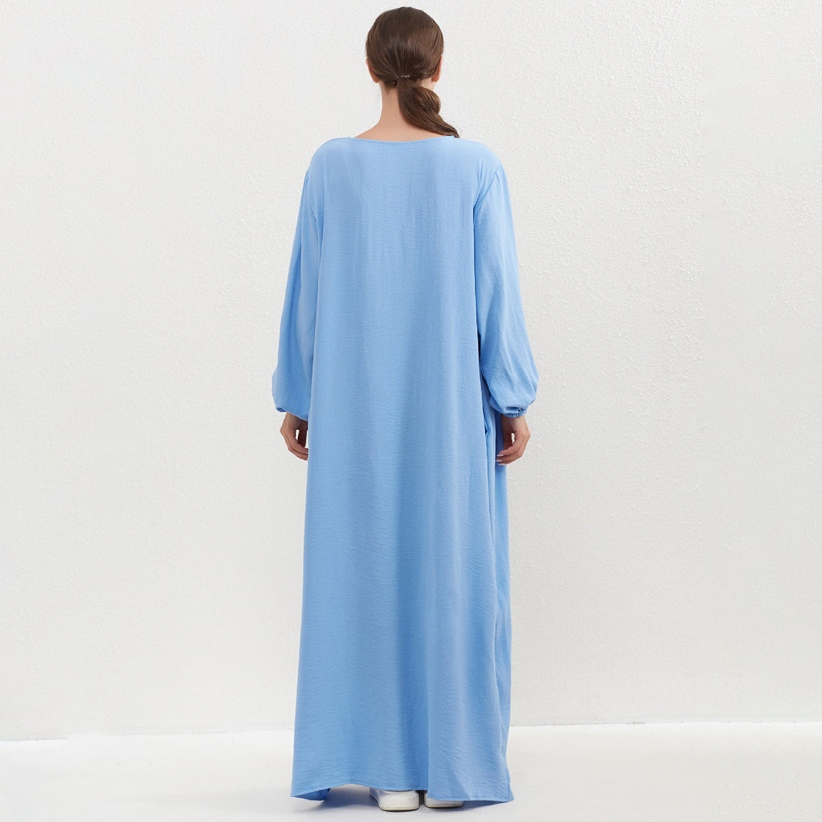 HASA HS0559 Crepe Abaya with Pockets + Layered Khimar Set