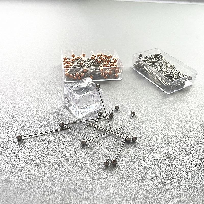 HASASERIES HS1066 100pcs/box Stainless Steel Pearl Breast Needle Scarf Button