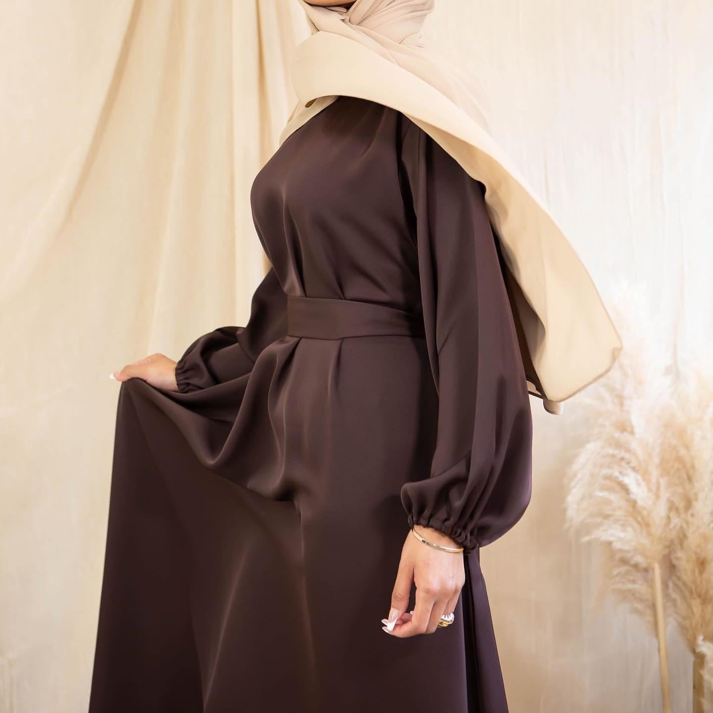 HASASERIES HS0708 Solid Color Robe Dress