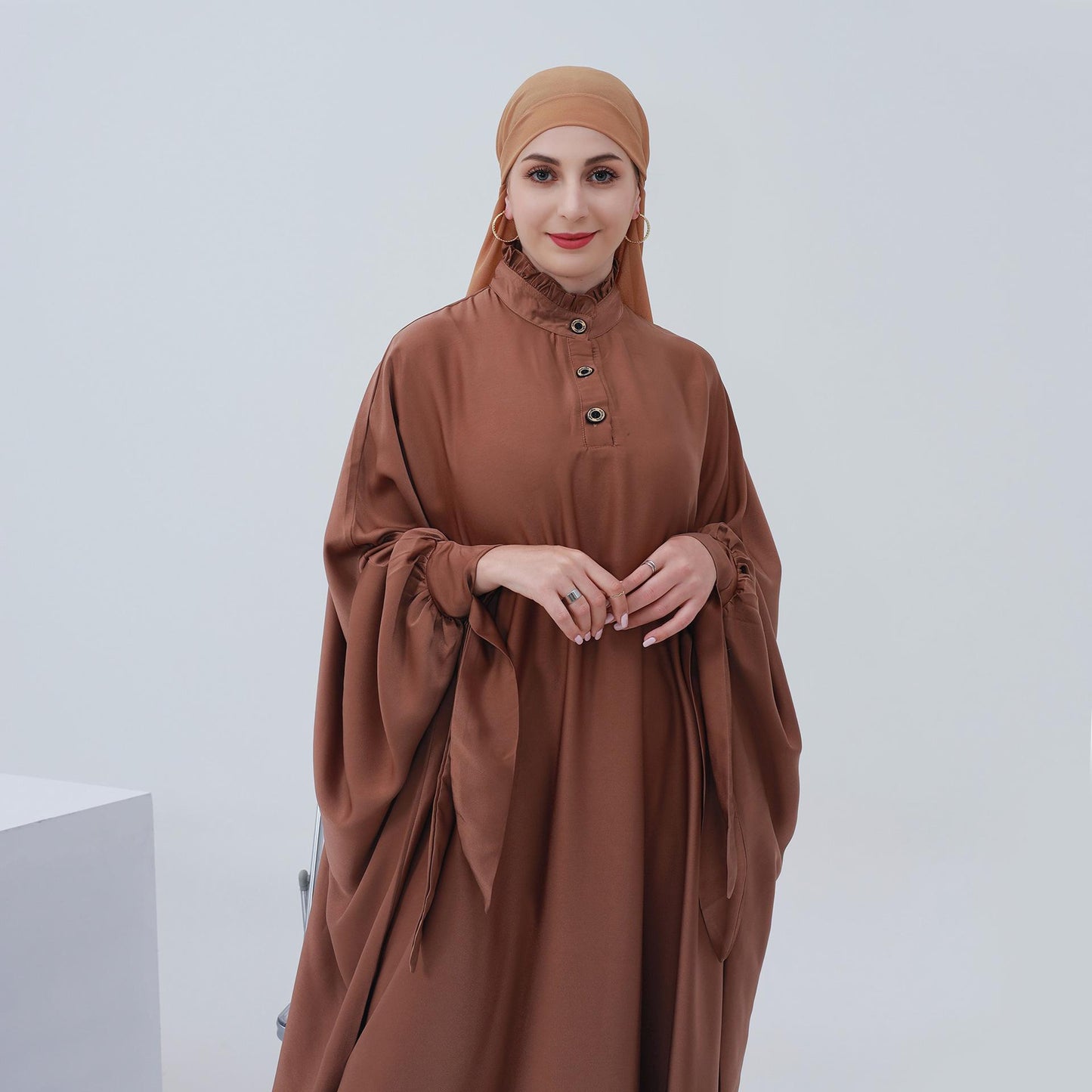 HASASERIES HS0716 Large Swing Solid Robe Dress