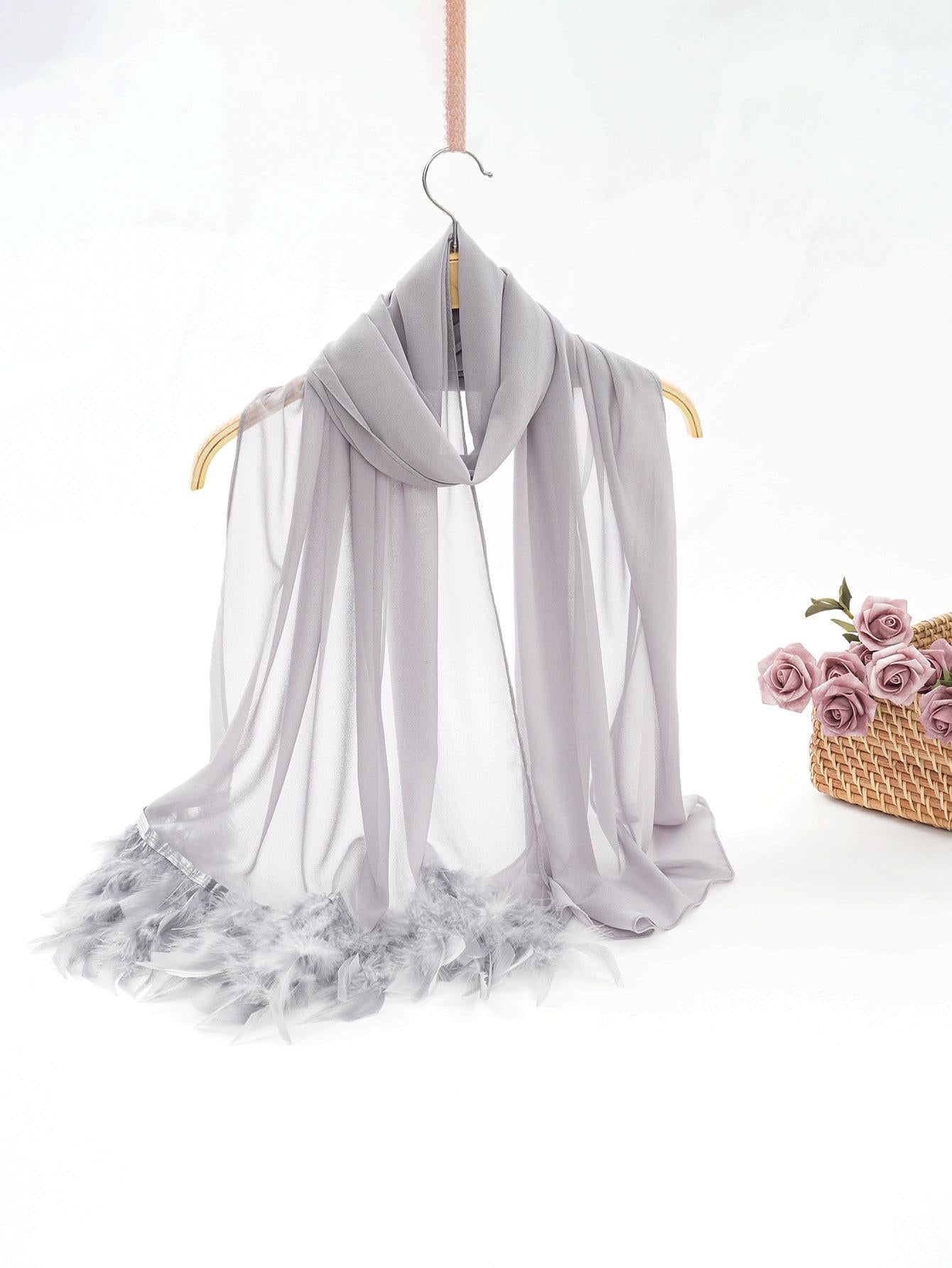 HASASERIES HS1146 Pure Color Chiffon Breathable Headscarf