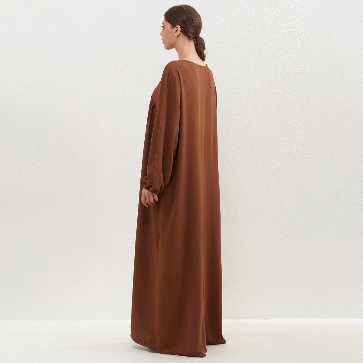 HASA HS0559 Crepe Abaya with Pockets + Layered Khimar Set