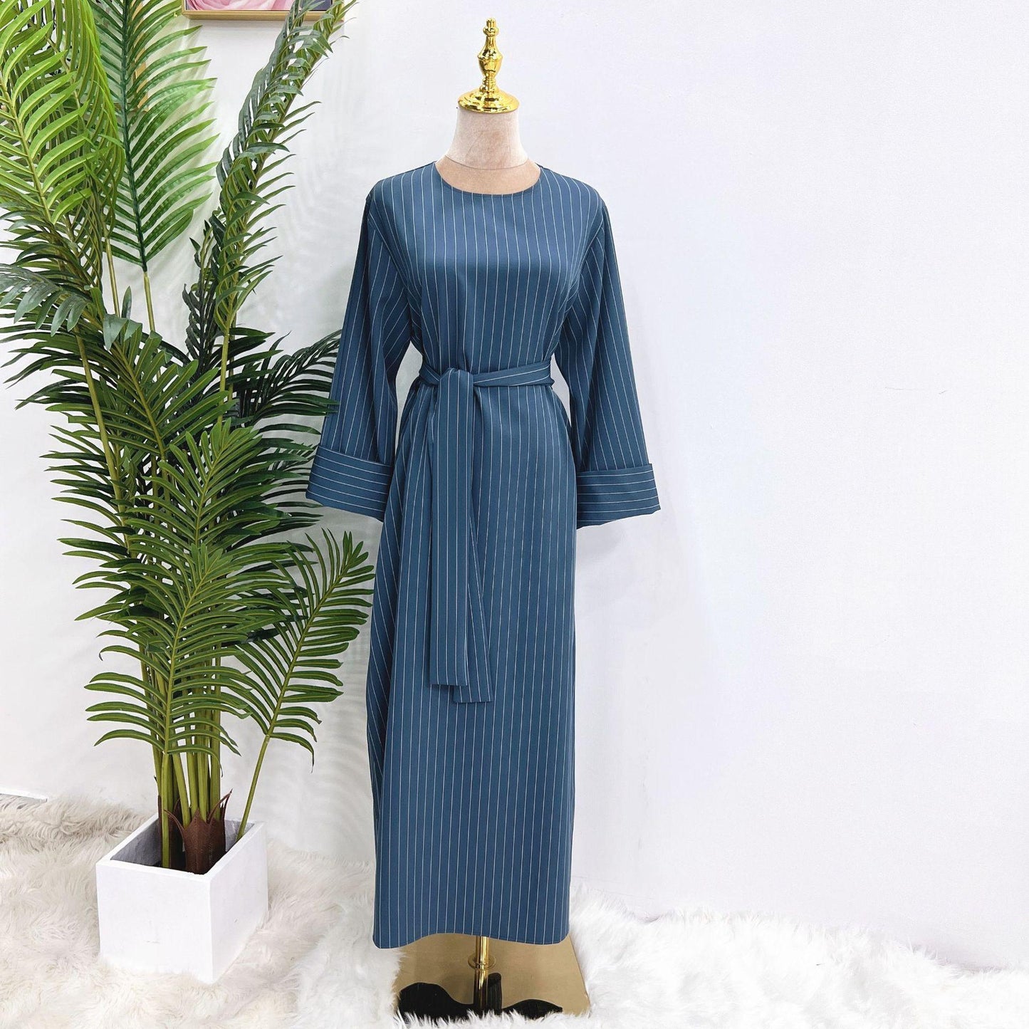 HASASERIES HS0707 Striped maxi dress