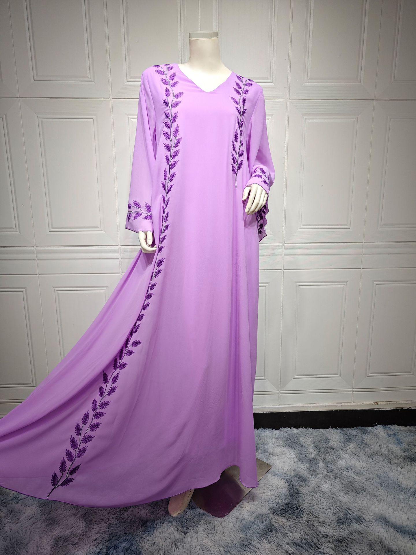 HASASERIES HS1050 2pcs Chiffon Long Muslim Dress with Hijab